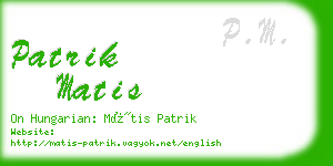 patrik matis business card